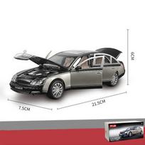 1/24 mastelio Benz 62S dyzelinis automobilio modelio žaislas, patraukiama atgal žaislinė transporto priemonė su garsu ir šviesa vaikams, mažiems berniukams, mergaitėms, dovanų kolekcija 1/24-22x8x6cm sidabras/juoda
