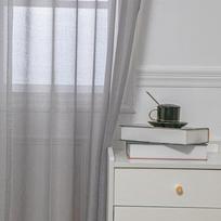 1 PC Vienspalvė virtuvės tiulio užuolaida Europos modernaus audinio lango permatoma užuolaida svetainei Lozujoju namų dekoravimui W100cm x L130cm balta
