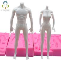 Silikono formos lėlės kūno formos 3D fondant įrankis rankų darbo šokolado kepimo dekoravimo forma women rožinė