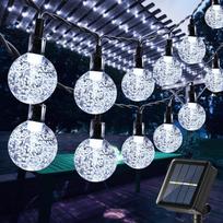 Saulės styginiai lauko šviestuvai, 50 LED gaublių styginių šviestuvų, vandeniui atsparūs krištoliniai rutuliniai šviestuvai saulės kiemo šviestuvai su 8 režimais