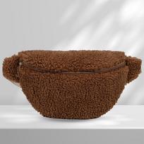Unisex Furry Fanny Pack Užsegamas užtrauktuku Neryškus Crossbody Krepšys Madingas Daugiafunkcis sulankstomas lengvas rudens žiemos kasdieninis krepšys balta