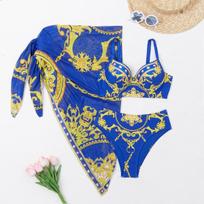 Naujas Moteriškas Bikini Seksualus Aukšto Juosmens Maudymosi Kostiumas Paplūdimio Maudymosi Apranga Moteriškas Maudymosi Kostiumas S dangaus mėlyna spalva