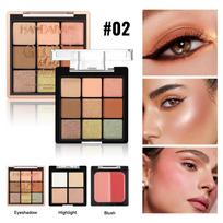 Highlight Blush Combination Disc Three-layer Pearlescent Thin Flash Eyeshadow Blush Highlight Comprehensive Disc Face Makeup Makeup Disc black