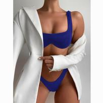 Seksualus maudymosi kostiumėlis moteriškas Push Up Bikini Solid Moteriški maudymosi kostiumėliai aukštu juosmeniu bikinio rinkinys Bikini maudymosi kostiumėlis Maudymosi kostiumėliai S juoda