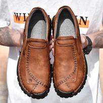 Vyriški Loafers Rudi žygio batai Slip ant rankų darbo vairavimo batai Laisvalaikio odiniai platūs lauko batai tėčiui didelio dydžio 38 juoda