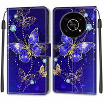Prabangus dažytas odinis dėklas, piniginės stiliaus, apsauginis dėklas Huawei Honor X7B X6B X8A X6A X9A X7A X50 Honor90 Magic6 Lite Huawei Y5 Y6 P30 Lite Honor 90 5G