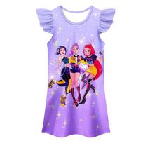 Demon Kpop Hunters Pattern Girl Dress Sleeping Skirt Short Sleeved Home Wear 110cm mėlyna