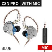 3,5 mm į ausis įdedamos ausinės 1BA+1DD hibridinės technologijos Hifi žemųjų dažnių metalinės ausinės, sportinio triukšmo Bluetooth laidas, skirtas ZSN Pro mėlyna