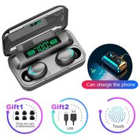 TWS Belaidės Bluetooth 5.0 Ausinės Jutiklinis Valdymas Ausinės 9D HiFi Stereo Sportui Muzikai Neperšlampamos Ausinės LED Maitinimo Ekranas Ausinės juoda