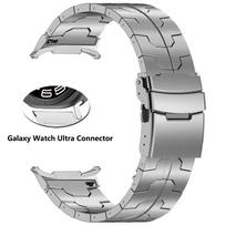 Metalinis titano dirželis Samsung Galaxy Watch Ultra 47mm, prabangus titano dirželis be tarpų GALAXY 47MM ULTRA, lenkta galo apyrankė Galaxy Ultra 47mm sidabras