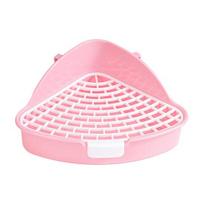 Yousheng Pet Toilet Convenient Rabbit Litter Box Easy to Clean Large Hollowed-out Triangular Area Small Animal Toilet Pet Supply rožinė