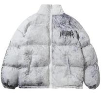 Vyriški hiphopo didelio dydžio paminkštinta bombonešio striukė gatvės drabužiai grafiti striukė Parka medvilnė Harajuku žieminė pūkinė striukė, viršutiniai drabužiai M juoda
