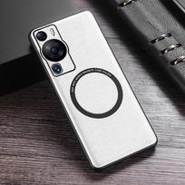 skirtas Magsafe PU odinis dėklas, skirtas Huawei P60 P60 Pro, atsparus smūgiams paprastos odos magnetiniai belaidžio įkrovimo telefono dėklai, skirti Huawei P60Pro MNA-AL00 For Huawei P60 Pro juoda
