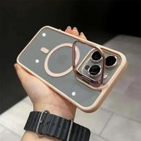 Magsafe magnetinio objektyvo apsaugos stovas telefono dėklas, skirtas iPhone 16 15 12 13 14 11 Pro Max fotoaparato stiklas, skaidrus metalinis žiedo dangtelis iPhone 16 Pro Max juoda