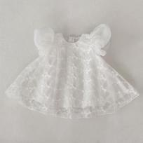 Summer Infant Mergaičių Princesės Suknelė: 0-4 metai, pūstos trumpos rankovės, medvilniniai nėriniai 90 cm