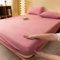 Single Solid Color Brushed Cotton Bed Sheet – Dormitory Bunk Mattress Protector Matching Pillowcase Pair