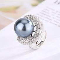 Papuošalai Varis Platinuotas Perlas Luitas Žiedas Moteriškas 14 mm