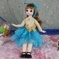 30 cm Mini kilnojamas lėlės mergaičių žaislas 3D didelėmis akimis BJD princesė pilna apranga Suknelių kolekcija Vaikiška lėlė Dovana B