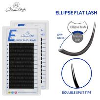 GLAMLASH matinis elipsinis plokščias blakstienų priauginimas Individual Mink Minkštesnės blakstienų reikmenys Elipsiniai blakstienų galiukai apimties makiažas 0.15MM C 8mm