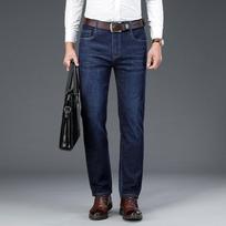 Stretch Jeans Vyriški vidutinio amžiaus laisvi tiesios kelnės vyriški drabužiai 28 mėlyna