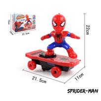 Herojus Raudonas Elektrinis Žmogus-voras Riedlentės Žaislas Vaikams Su Spalvingais Žiburiais Ir Muzika Spider Man