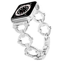 Tinka Apple Watch Ultra2 dirželiui 49 mm moteriškas iWatch S9 apyrankė 45 mm 44 mm, pažangi kūrybinė metalinė sagties grandinėlė, deimantais inkrustuotas laikrodis 42 mm 38 mm For 38mm 40mm 41mm juoda