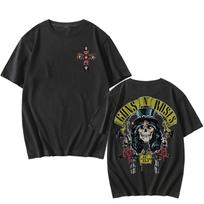 Guns N Roses marškinėliai su animaciniu spaudu Harajuku Grunge marškinėliai Sunkiojo metalo muzika Medvilniniai marškinėliai Panko drabužiai XS juoda