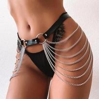 Moteriškas Seksualus Grandinėlės Diržas Liemenėlė Kūno Krūtinės Diržas Korsetas Odinis Apatinis Trikotažas Bondage Apatinis Trikotažas Gotikiniai Fetišiniai Drabužiai