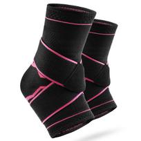 1 Pair Ankle Brace, Adjustable Compression Ankle Support Strong Ankle Brace Sports Protection,Stabilize Ligaments-Eases Swelling S raudona