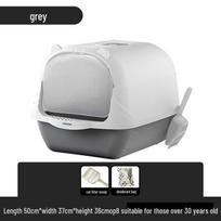 Large Enclosed Cat Litter Box with Door, Anti-Splash & Deodorizing 50x37x36 Fully Enclosed Deodorizing Litter Box povo mėlyna spalva
