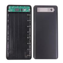 8*18650 Maitinimo banko dėklai Baterijų laikiklis Nešiojamas Dvigubas USB Type C Micro Įvesties prievadas Įkrovimo korpusas Telefonui 18650 Baterijų dėklai mėlyna
