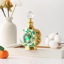 Dubajaus stiliaus dykumos rožės kvepalų buteliukas - Elegantiškas gėlių aromato indelis 12ml žalia