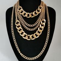 Exaggerated Multi-Layer Tassel Punk Hip-Hop Necklace for Women