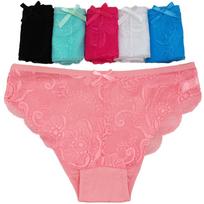 Seksualūs gėlėti nėriniai permatomi besiūliai apatiniai moteriški kelnaitės medvilninės apatinės kelnaitės 6 vnt/komplektas M