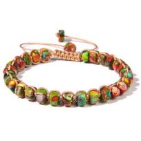 Vintažinis Boho natūralaus akmens apyrankė 3x6mm Agatai Tigro akis Karoliukų Čakrų apyrankės Apyrankės Reguliuojami papuošalai Moterims Vyrams Dovana rožinio kvarco spalva