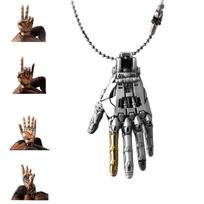 Mechaninis rankos pakabukas, Judantys pirštų sąnariai Roboto rankos pakabukas Papuošalai, Steampunk vėrinio pakabukas, Punk stiliaus mėgėjo dovana, Vyrams Moterims One Size sidabras