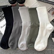 Naujas 5 porų šaunių juodų baltų šiltų kojinių rinkinys rudeniui žiemai, vienspalvės sportinės trumpos kojinės vyrams moterims 5 Pairs gray