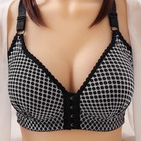 Priekinis mygtukas liemenėlės tipas, apsaugantis nuo nuslinkimo Gather No Steel Ring Ladies Fat Mother Plus Size Ploni apatiniai Liemenėlė Mom Apatiniai drabužiai 46/105C