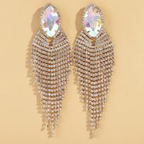 2pcs luxurious and fashionable women's crystal rhinestone tassel earrings, luxurious Zircon, romantic dating gifts