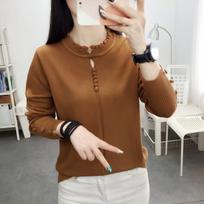 Half Turtleneck Fungus Hem Bottoming Shirt Sweater for Women Autumn Winter New Style Fashion Short Knitted Top Versatile S raudona
