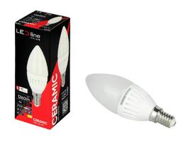 Lemputė LED E14 230V 9W 1260lm žvakės formos, šiltai balta 2700K, keramikinė