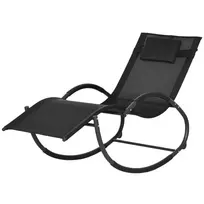 Supamasis gultas, supamasis krėslas su pagalve - juodas, 155 x 61 x 88 cm