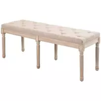 Vintage minkštas suolas 117x40x48 cm, iki 120 kg, smėlio spalvos