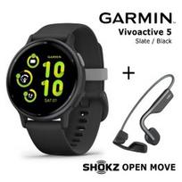 GARMIN Vivoactive 5 Black + Shokz Open Move Grey sportinis laikrodis 010-02862-10 / S661GY