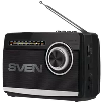 Speaker SVEN SRP-155, black (3W, Bluetooth, FM/AM/SW, USB, microSD, flashlight, battery)