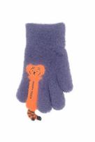 BeSNAZZY Megztos pūkuotos pirštinės R-238-navy/16 cm