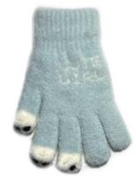 BeSNAZZY Megztos pūkuotos pirštinės 18 cm R-206-blue/18 cm