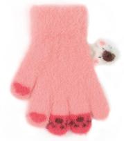 BeSNAZZY Megztos pūkuotos pirštinės 15 cm R-232-fuchsia/15 cm