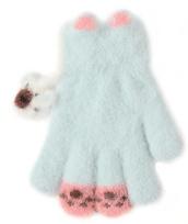 BeSNAZZY Megztos pūkuotos pirštinės 15 cm R-232-marine/15 cm