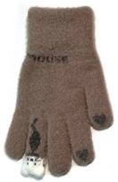 BeSNAZZY Megztos pūkuotos pirštinės 18 cm R-210-brown/18 cm